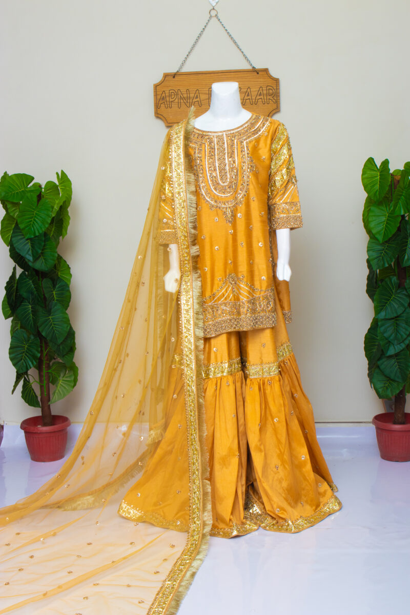 Mehendi Dress Shirt Gharara - Image 2