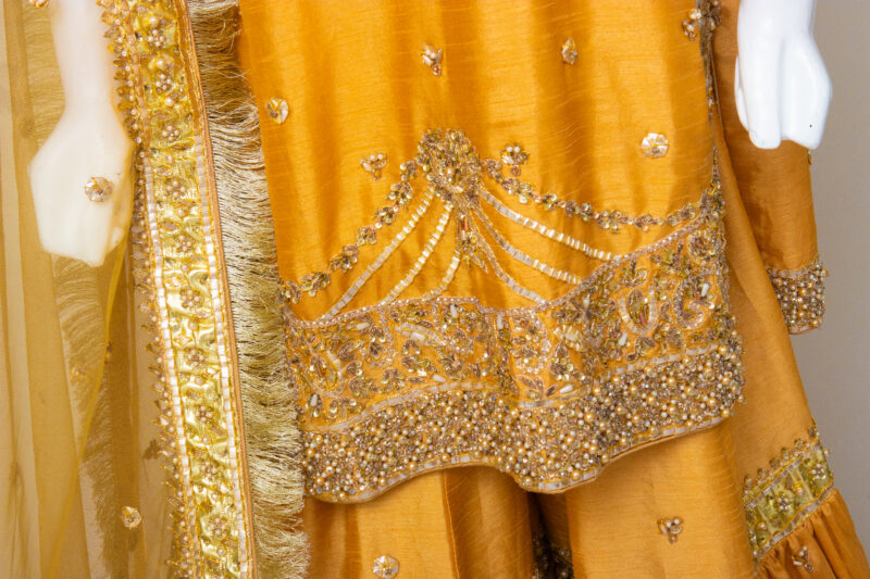 Mehendi Dress Shirt Gharara - Image 4
