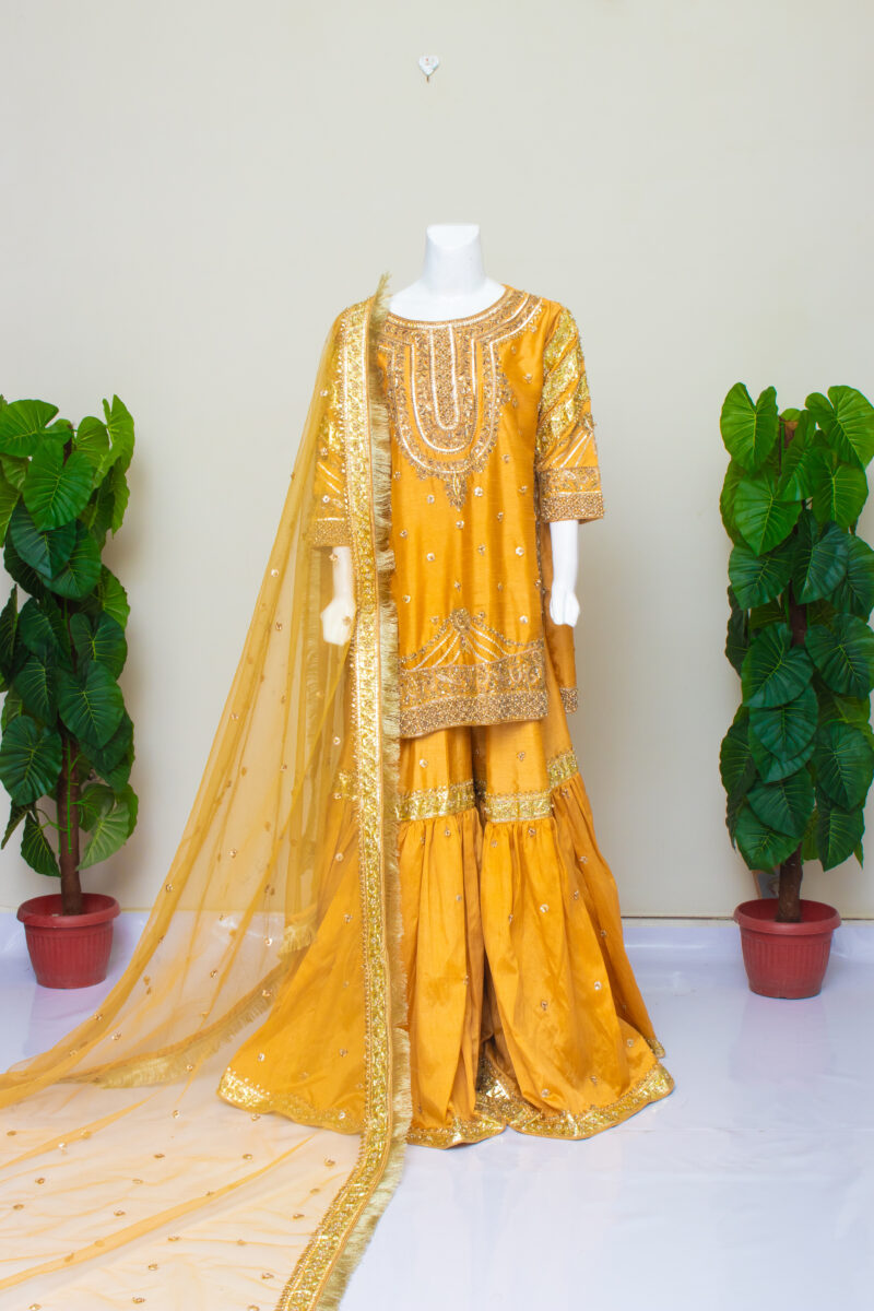 Mehendi Dress Shirt Gharara - Image 7